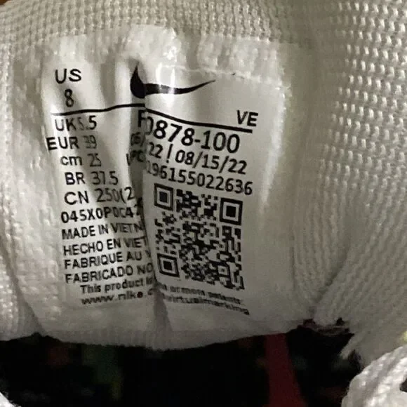 Nike Air Zoom Pegasus Womens Size 8 Ivory Green Running Shoes Sneakers - Picture 7 of 8